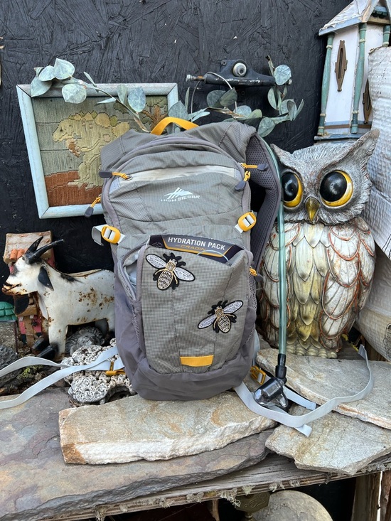 High Sierra Handbags - Custom 1 of 1 Bee Patch High Sierra 12L Hydration Backpack with 2L Reservoir.